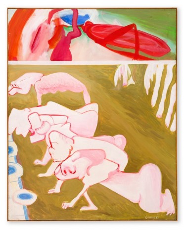 Maria Lassnig, Der irdische Wettlauf (The Earthly Race), 1963, Hauser & Wirth
