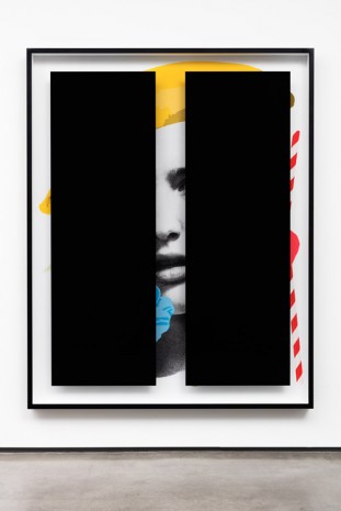 Kathryn Andrews, Black Bars: Dejeuner No. 3 (Girl with Banana, Popsicle, Cherry, Lily, Geranium and Straws), 2016, David Kordansky Gallery