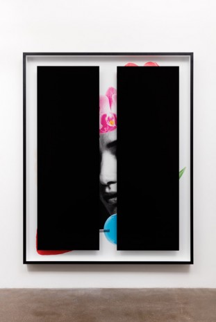 Kathryn Andrews, Black Bars: Dejeuner No. 2 (Girl with Tulip, Orchids, Soft Serve, Strawberry and Lollipop), 2016, David Kordansky Gallery