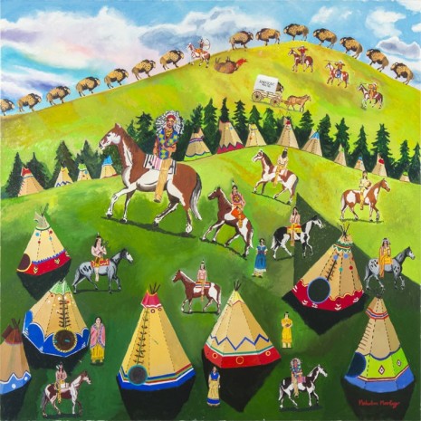 Malcolm Morley, Malcolm Morley Native American Buffalo Clan, 2015, Xavier Hufkens