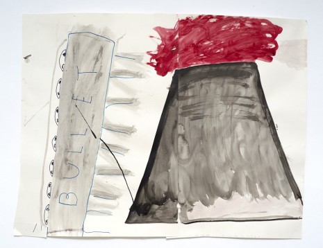 Rose Wylie, Volcano, Bullet, 2014 , David Zwirner