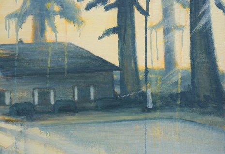 Dan Attoe, Visitor Center with Pines, 2016, Peres Projects