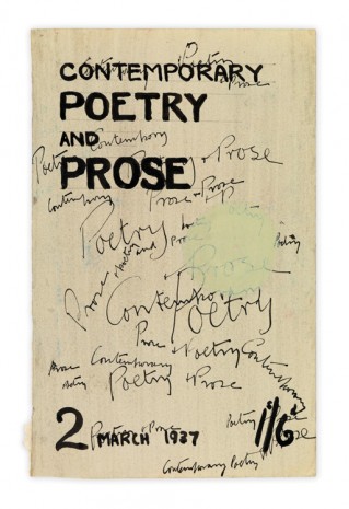 Henry Moore, Cover Design for Contemporary Poetry and Prose, 1937, Hauser & Wirth
