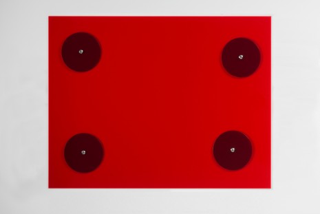 Gerwald Rockenschaub, Red acrylic glass, metal screws, washers, 2016, Mehdi Chouakri