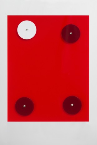 Gerwald Rockenschaub, Red and white acrylic glass, metal screws, washers, 2016, Mehdi Chouakri