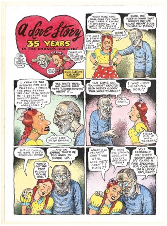 Aline Kominsky-Crumb and R. Crumb, A Love Story: 35 Years in the Harness Together!, page 1, 2007, David Zwirner