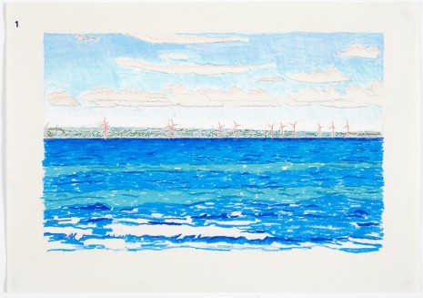 Poul Gernes, Untitled (havmøller / offshore wind turbines), 1985-1987, Galleri Bo Bjerggaard