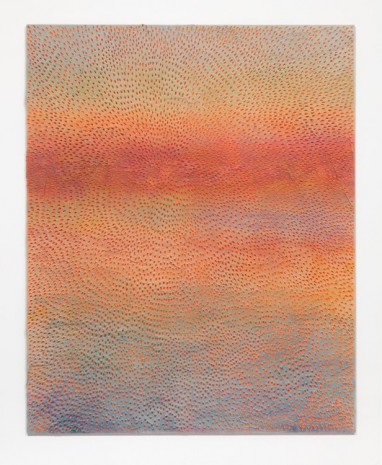 Jennifer Guidi, Sunset (Painted Light Pink Grey Sand SF #1F, Orange Blue Pink Lavender and Yellow), 2017, Almine Rech