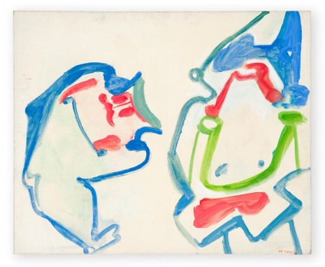 Maria Lassnig, Zwei nebeneinander / Doppelfiguration (Two side by side / Double-Figuration), 1961, Hauser & Wirth