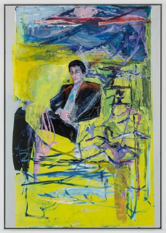 Andro Wekua, W. Portrait, Oil paint, oil stick, felt pen, silkscreen ink and varnish on aluminum panel, Gladstone Gallery