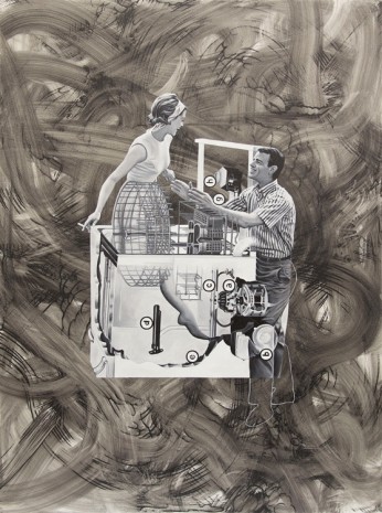 Jim Shaw, Man-Machine (couple and dishwasher), 2017 , MASSIMODECARLO
