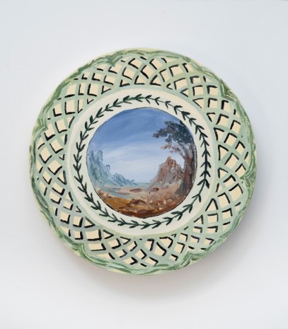 Karen Kilimnik, Villeroy & Boch 1748 View of Italy, 1547 from Fleurance porcelaine plate, 2013 , Galerie Eva Presenhuber