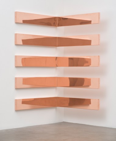 Walead Beshty, Copper Surrogate (60” x 120” 48 ounce C11000 Copper Alloy, 90o Bend, 60” Bisection/5 Sections: April 12–17, 2017/DEINSTALL*, New York, New York), 2017, Petzel Gallery