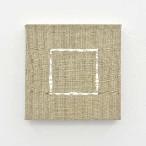 Analia Saban, Composition for Woven Square Outline (White), 2017, Praz-Delavallade