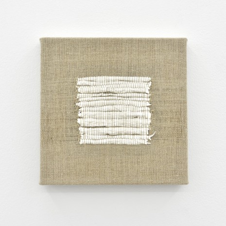 Analia Saban, Composition for Woven Square Solid (White), 2017, Praz-Delavallade