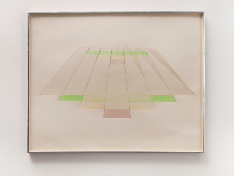 Richard Smith, Seven Tan Shafts with Pink, Green, Orange, Mauve bases, 1968 , Galerie Gisela Capitain