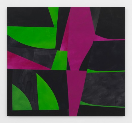Sarah Crowner, Sliced Green and Violet Weeds (after HM), 2017 , Simon Lee Gallery