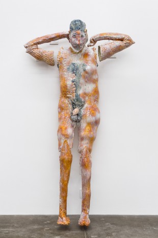Christian Holstad, Showering Figure (Orange), 2017, Andrew Kreps Gallery