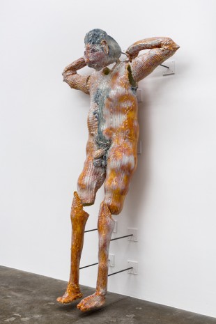 Christian Holstad, Showering Figure (Orange), 2017, Andrew Kreps Gallery
