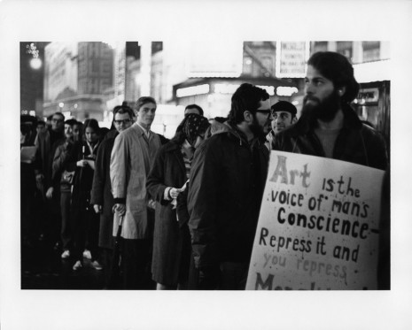 Peter Moore, March for Freedom of Expression, New York, Protesters in a Line, 1964, Paula Cooper Gallery