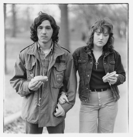 Diane Arbus, A young man and his girlfriend with hot dogs in the park, N.Y.C. 1971, , Lévy Gorvy