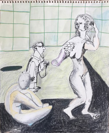Sofi Brazzeal, Untitled (two figures and a doctor), 2017 , Martos Gallery