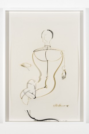 Analia Saban, Collapsed Drawing: «Abstrakte Figur, Kopf Mach Links» (OSKAR SCHLEMMER), 2007, Praz-Delavallade