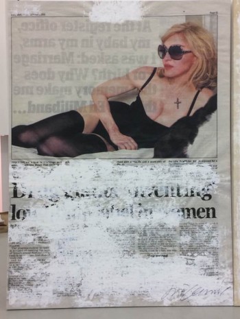 Joao Felino, Madonna,  from the series newspaper painting, 2016, Cristina Guerra Contemporary Art