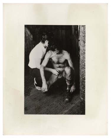 Alvin Baltrop, The Piers (two men squatting, handjob), n.d. (1975-1986) , Galerie Buchholz