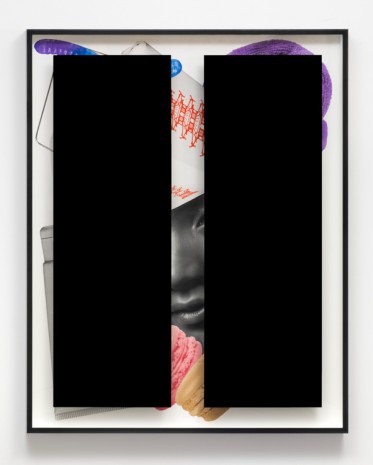 Kathryn Andrews, Black Bars: Déjeuner No. 16 (Girl with Chinese Take-Out, Gummy Worm, Towel, Lotion and Macaroons), 2017, König Galerie