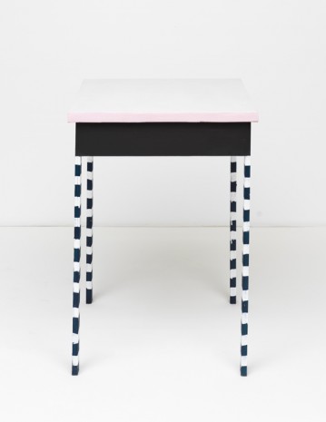 Neal Jones, black and white pink solo desk, 2016, Maccarone