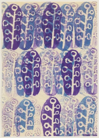 Ruth Asawa, Untitled (SF.045c, Potato print branches, purple/blue), 1951-1952, David Zwirner