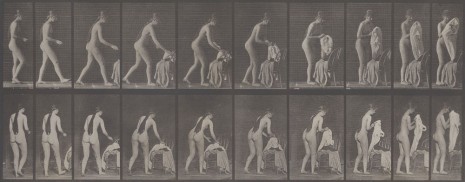 Eedweard Muybridge, Nude Study with Clothes, 1880, Galerie Krinzinger