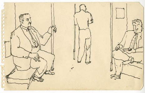 Alex Katz, Three Men on the Subway, c. 1940s, Timothy Taylor