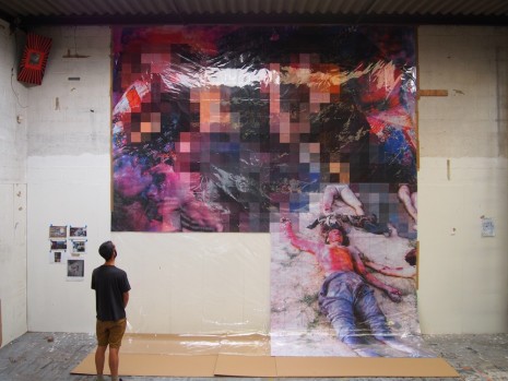 Thomas Hirschhorn, Pixel-Collage n°110 (Studio view), 2017 , Gladstone Gallery