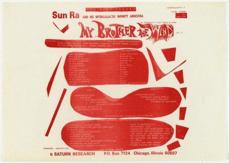 Sun Ra, design for record sleeve: “My Brother the Wind”, back, 1970, Galerie Buchholz