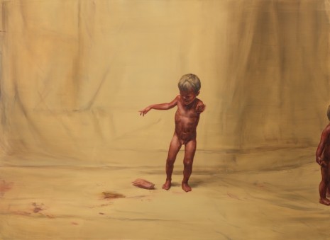 Michaël Borremans, Fire from the Sun (Two Figures, One Hand), 2017 , David Zwirner