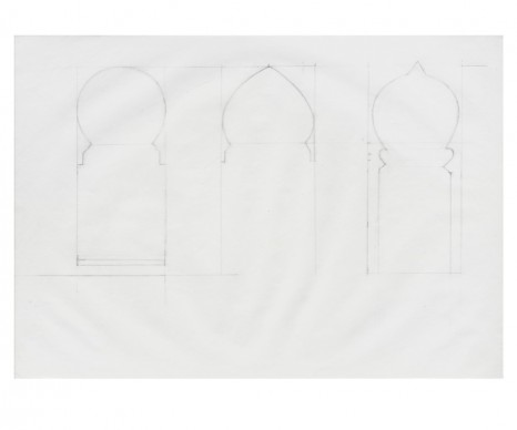 Katharina Wulff, 4 sketches for door with Mosharabia, 2017, Galerie Buchholz