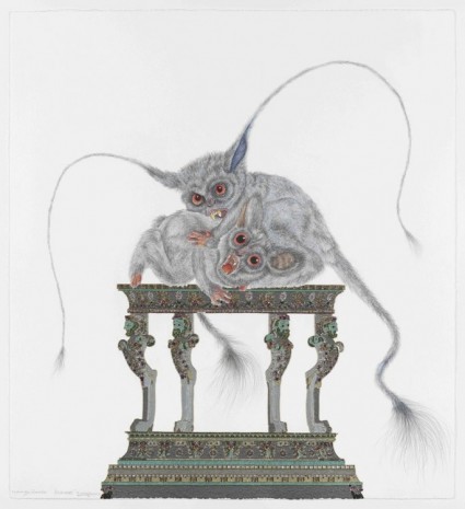 Raqib Shaw, whimsy beasties...BUSHVAMPS I, 2012, Galerie Thaddaeus Ropac