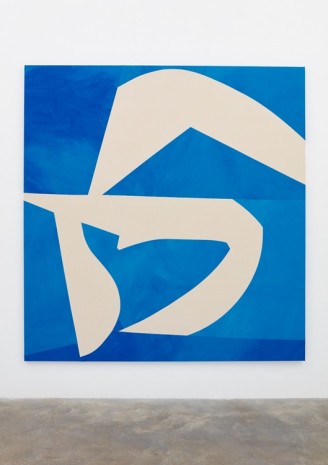 Sarah Crowner, Sliced Shapes, Blue Background, 2018 , Casey Kaplan