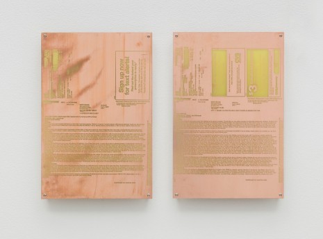 Walead Beshty, Body Prints (Diovan 160mg Tablet [May 20, 2014]; Voltaren 1% Gel [September 4, 2014]), 2018 , Regen Projects