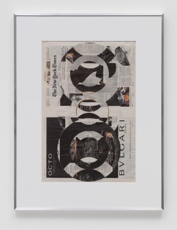 Walead Beshty, Blind Collage (Three 180° Rotations, The New York Times International Edition Distributed with The Japan Times, Thursday, March 23, 2017), 2017, Regen Projects