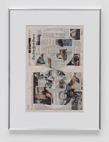 Walead Beshty, Blind Collage (Four 180° Rotations, The New York Times International Edition Distributed with The Japan Times, Friday, March 24, 2017), 2017, Regen Projects