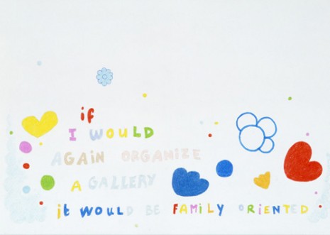 Lily Van der Stokker, Family oriented (Remake of '93 marker drawing), 2008, Air de Paris