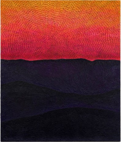 Jennifer Guidi, Force of Instinct (Painted Universe Mandala SF #1G, Sunset Sky, Black-Purple Mountains, Natural Ground), 2017-2018 , Gagosian