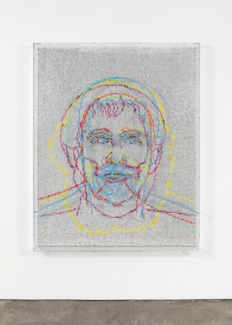 Charles Gaines, Faces 1: Identity Politics, #5, Malcolm X, 2018 , Paula Cooper Gallery