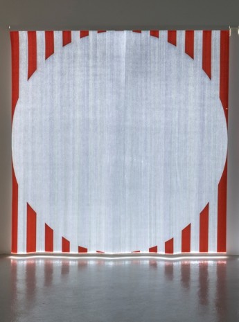 Daniel Buren, Photo-souvenir: ‘Quand le Textile s’éclaire : Fibres optiques tissées - FF1 rouge', December 2014 , Galleria Continua