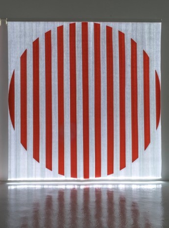 Daniel Buren, Photo-souvenir: ‘Quand le Textile s’éclaire : Fibres optiques tissées - EE1 rouge', December 2014 , Galleria Continua