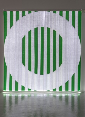 Daniel Buren, Photo-souvenir: ‘Quand le Textile s’éclaire : Fibres optiques tissées - BB1 vert', December 2014 , Galleria Continua