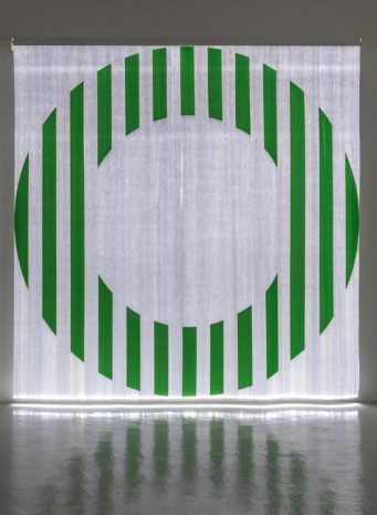 Daniel Buren, Photo-souvenir: ‘Quand le Textile s’éclaire : Fibres optiques tissées - AA1 vert', December 2014 , Galleria Continua